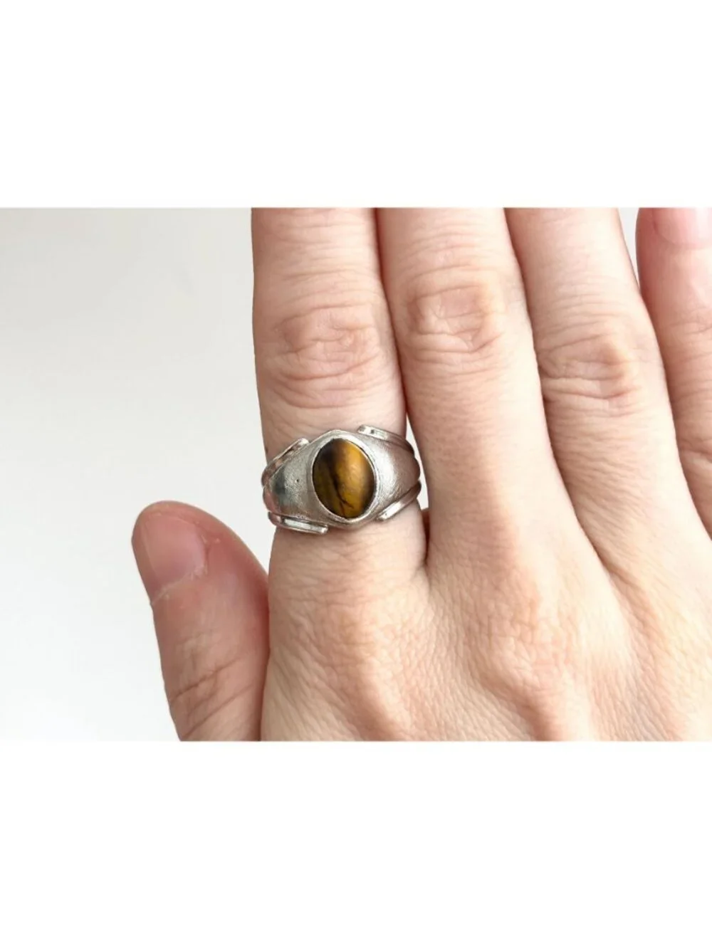Tiger's Eye Joseph Esposito Southwest Sterling Silver 925 Vintage Ring - sz 7.5